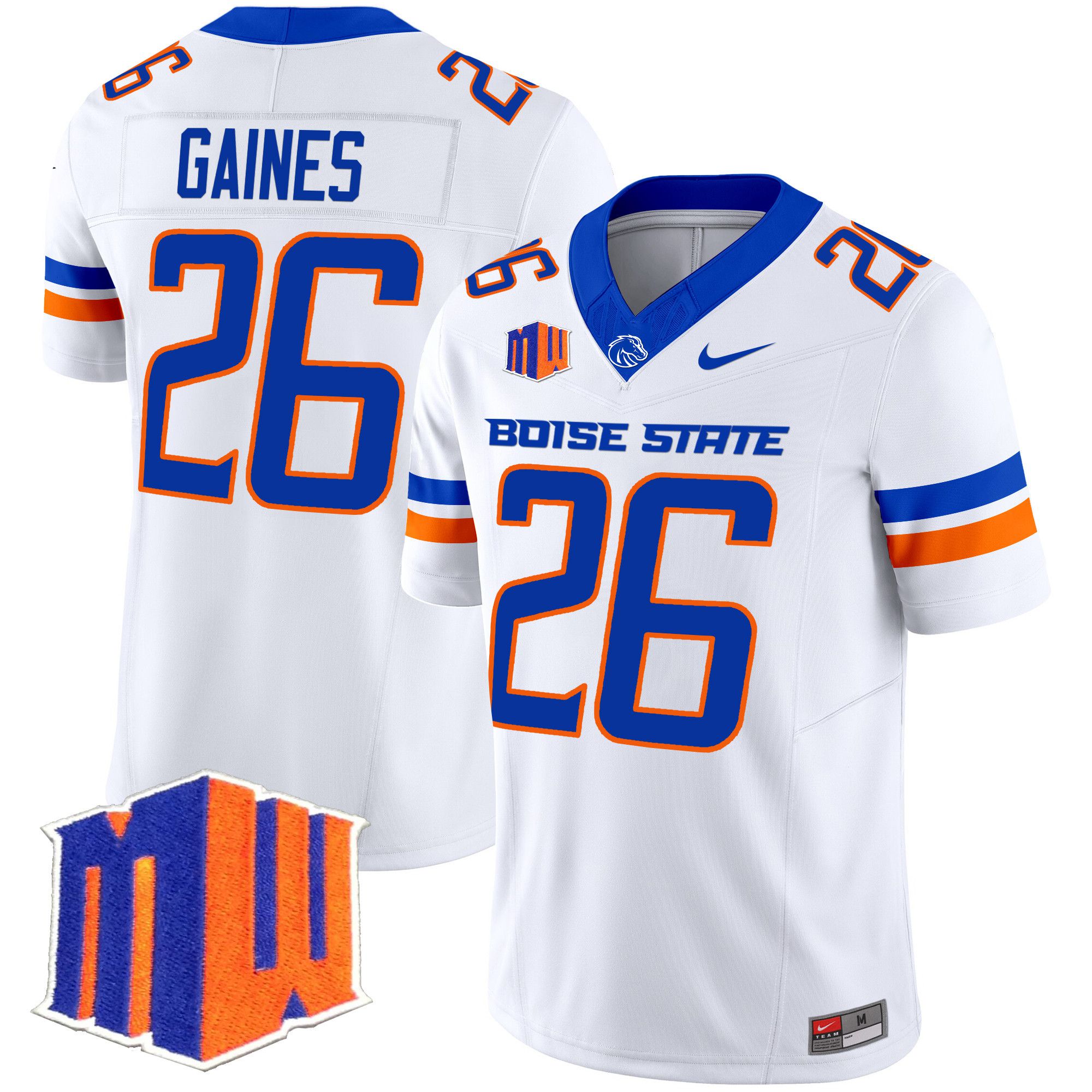 Men Boise State Broncos #26 Gaines White Nike 2024 Vapor Limited NCAA Jersey